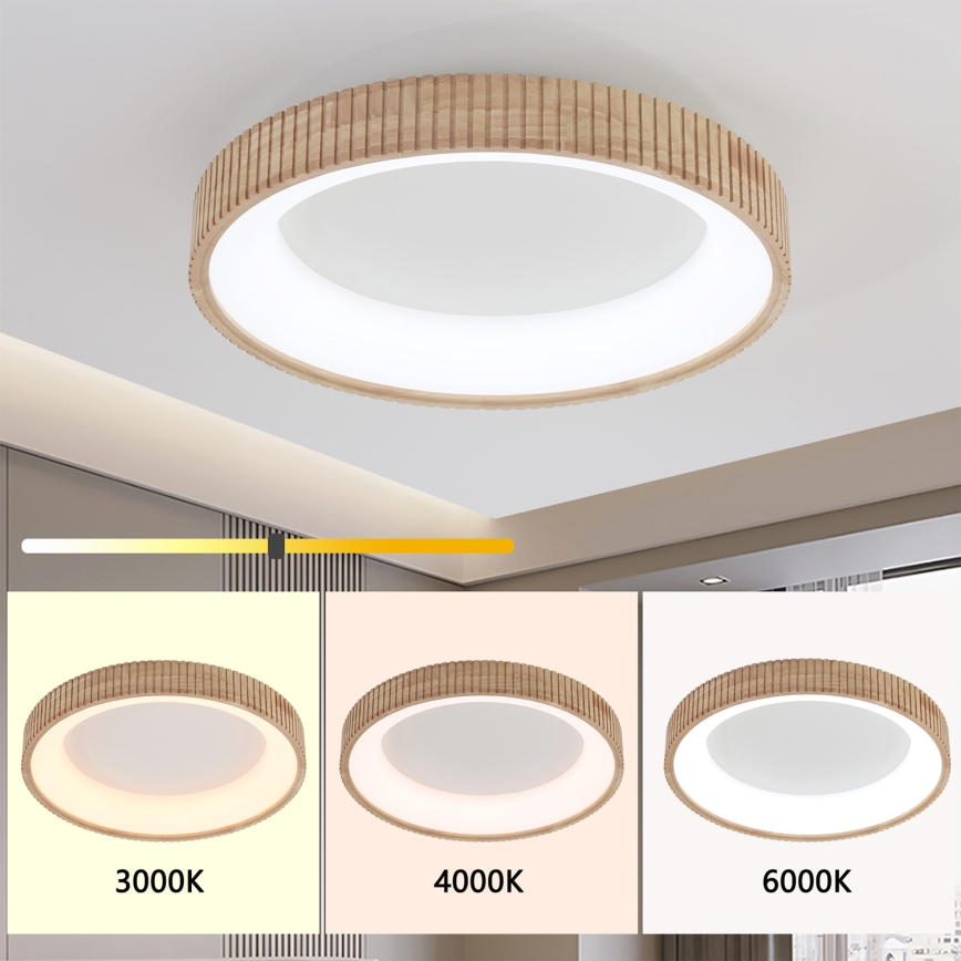 Brilagi - LED loftlampe FALCON WOOD MODERN LED/40W/230V 3000/4000/6000K Ø 60 cm træ