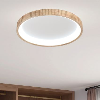 Brilagi - LED-loftlampe FALCON WOOD MODERN LED/60W/230V 3000/4000/6000K Ø 80 cm i træ