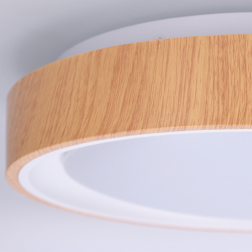 Brilagi - LED loftlampe FLOCO LED/24W/230V Ø 30 cm trælook/hvid