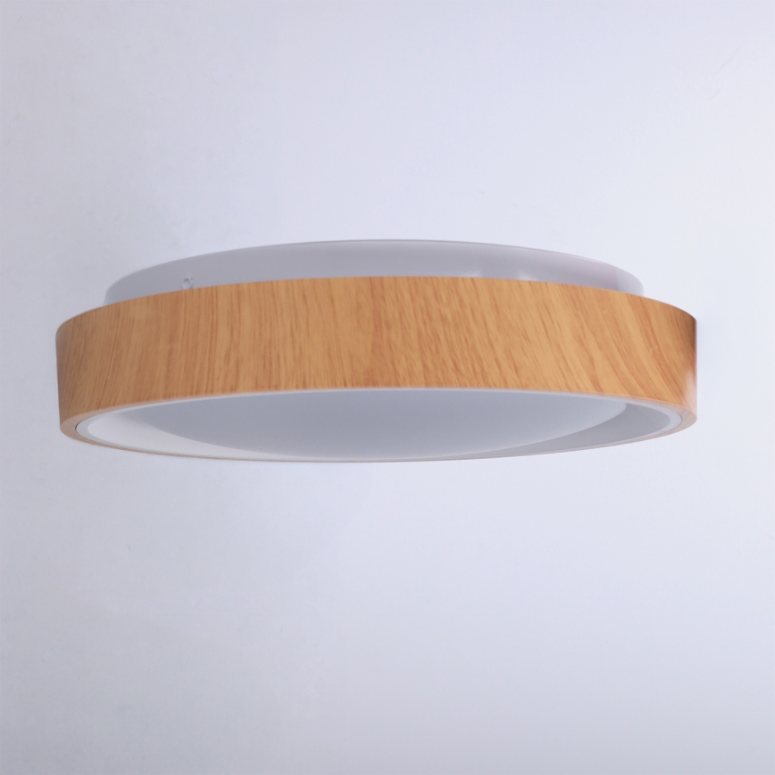 Brilagi - LED loftlampe FLOCO LED/24W/230V Ø 30 cm trælook/hvid