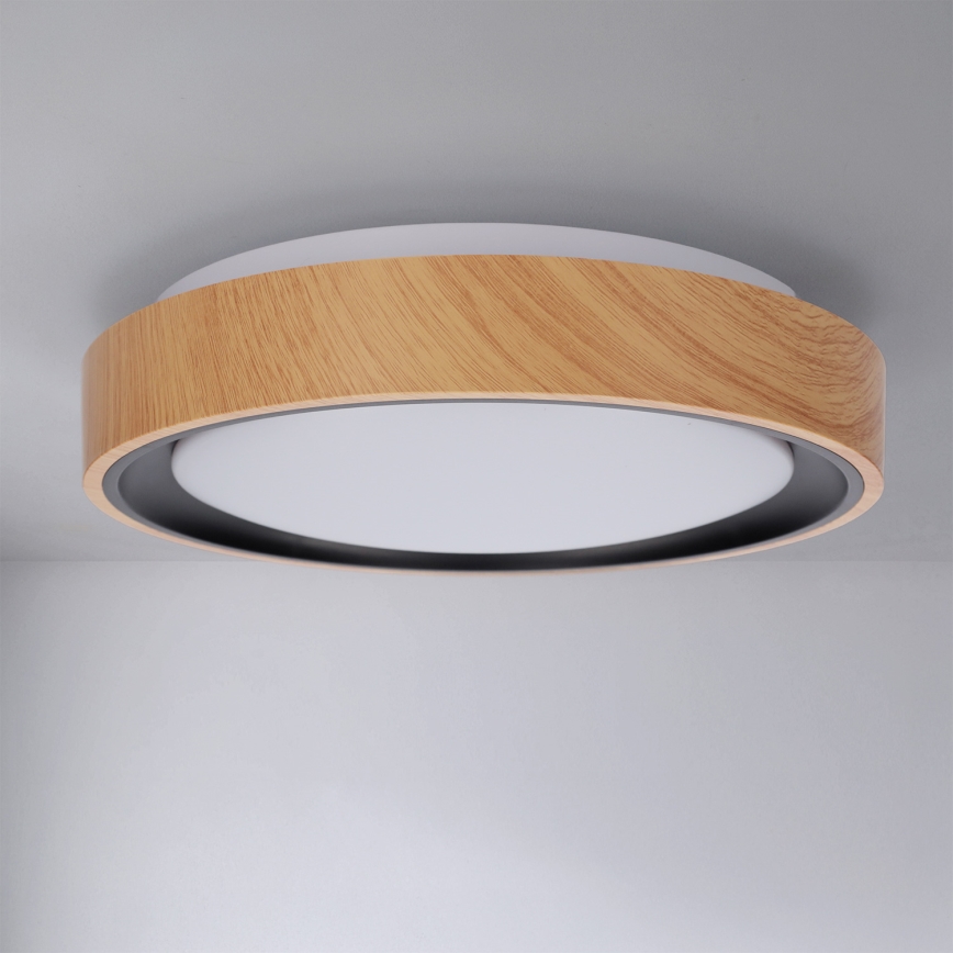 Brilagi - LED-loftlampe FLOCO LED/24W/230V Ø 30 cm trælook/sort