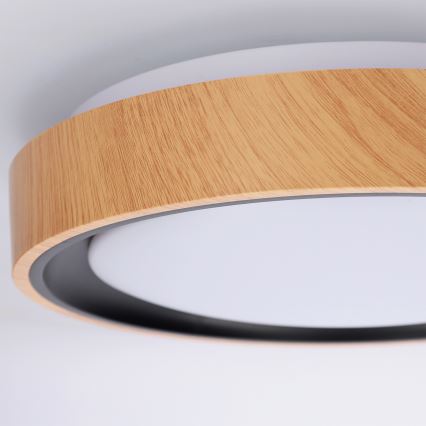 Brilagi - LED-loftlampe FLOCO LED/24W/230V Ø 30 cm trælook/sort