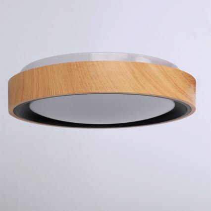 Brilagi - LED-loftlampe FLOCO LED/24W/230V Ø 30 cm trælook/sort