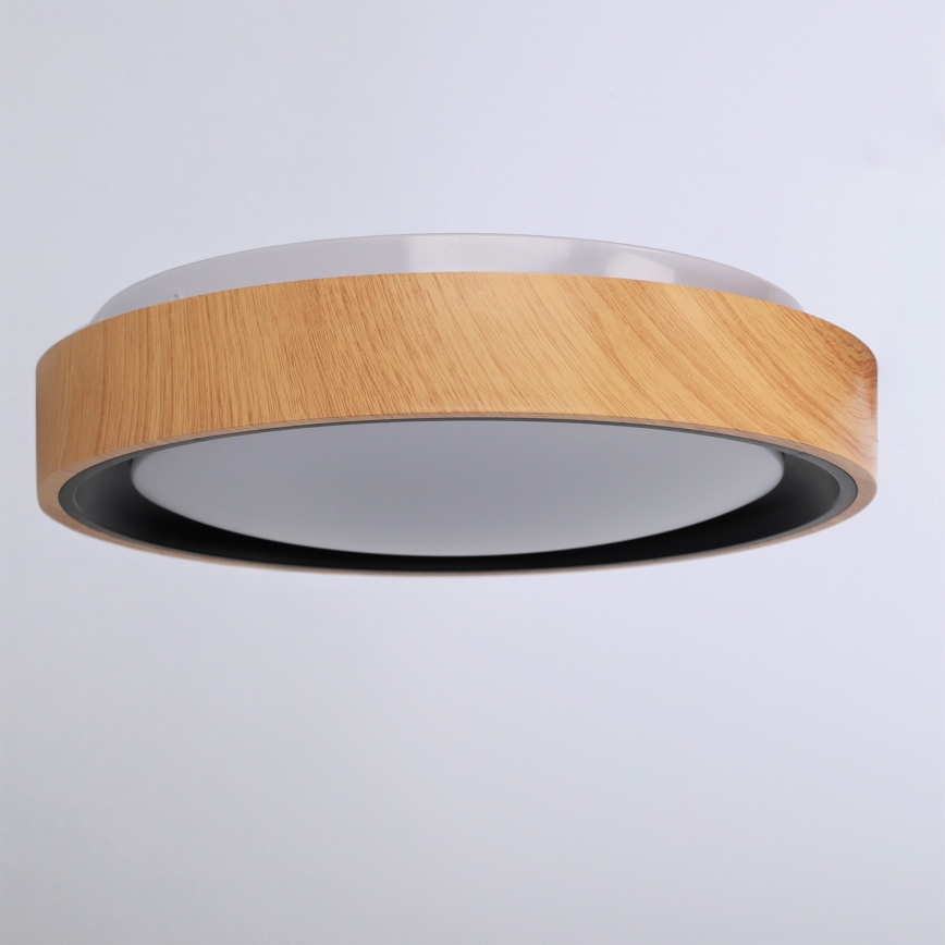 Brilagi - LED-loftlampe FLOCO LED/24W/230V Ø 30 cm trælook/sort