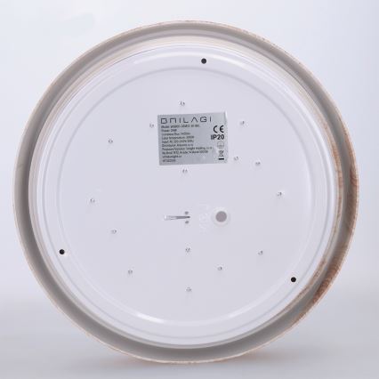 Brilagi - LED-loftlampe FLOCO LED/24W/230V Ø 30 cm trælook/sort