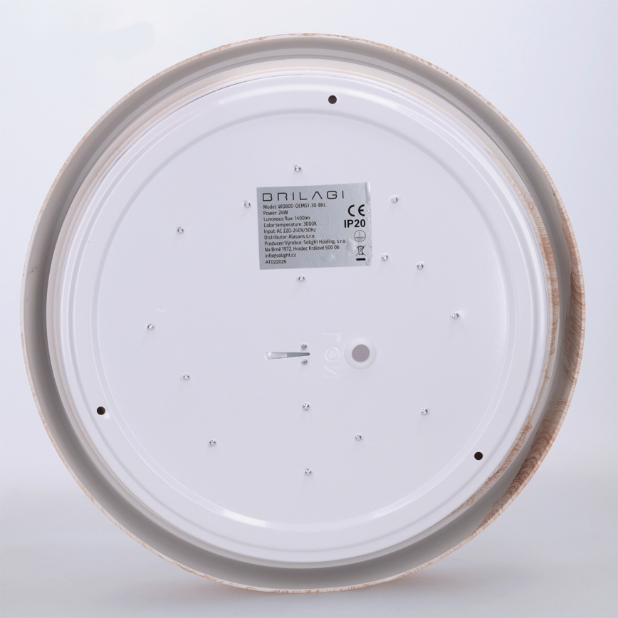 Brilagi - LED-loftlampe FLOCO LED/24W/230V Ø 30 cm trælook/sort