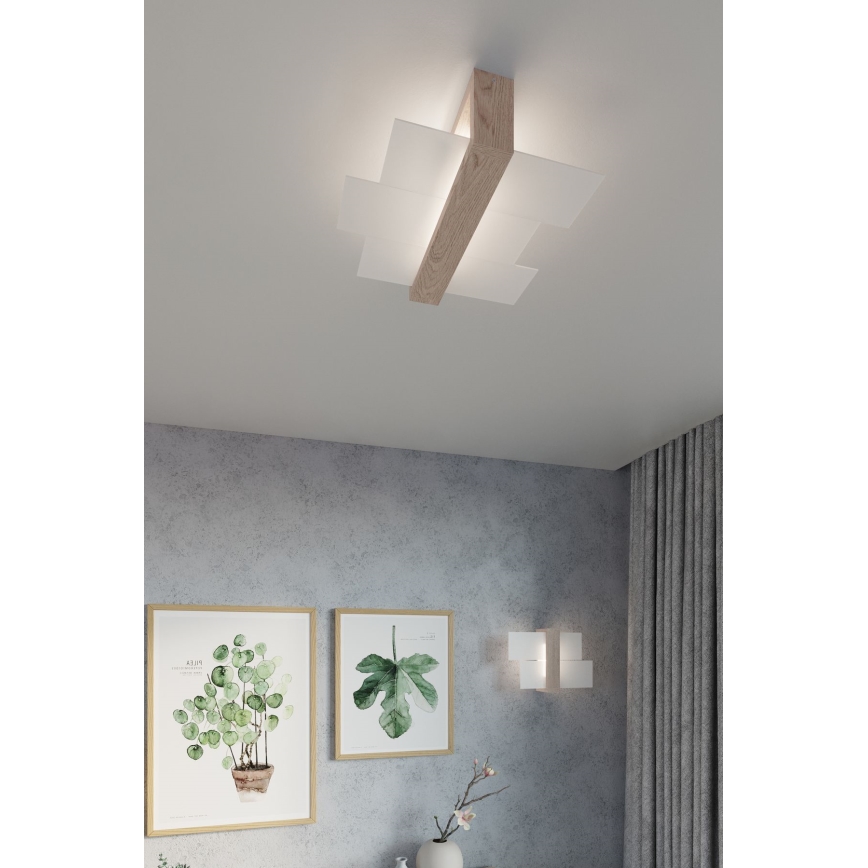 Brilagi -  LED loftlampe HERA 2xE27/7,5W/230V træ