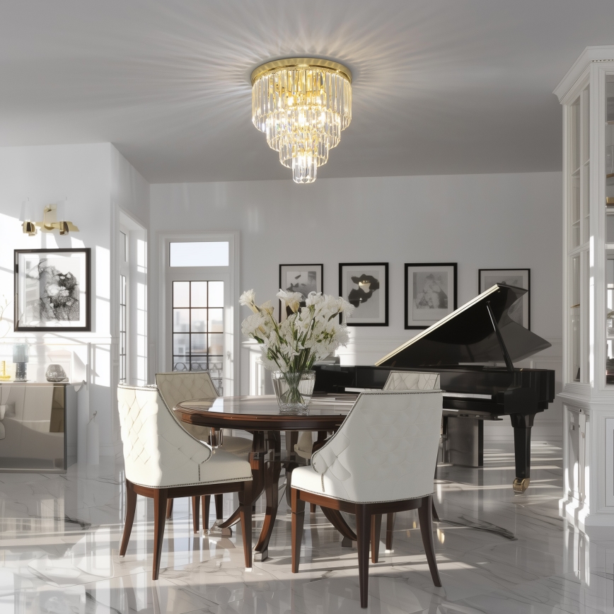 Brilagi - LED Loftlampe i krystal MOZART 5xE14/40W/230V guldfarvet