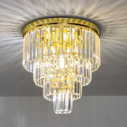 Brilagi - LED Loftlampe i krystal MOZART 5xE14/40W/230V guldfarvet