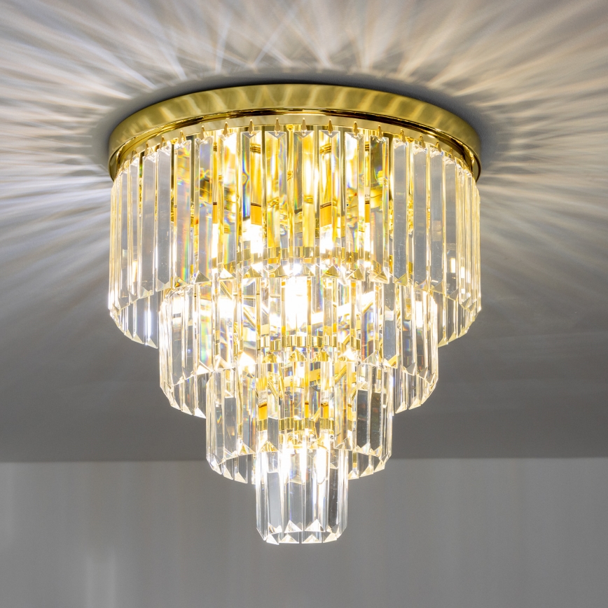 Brilagi - LED Loftlampe i krystal MOZART 5xE14/40W/230V guldfarvet