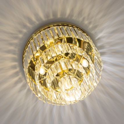 Brilagi - LED Loftlampe i krystal MOZART 5xE14/40W/230V guldfarvet