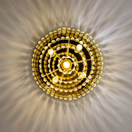 Brilagi - LED Loftlampe i krystal MOZART 5xE14/40W/230V guldfarvet