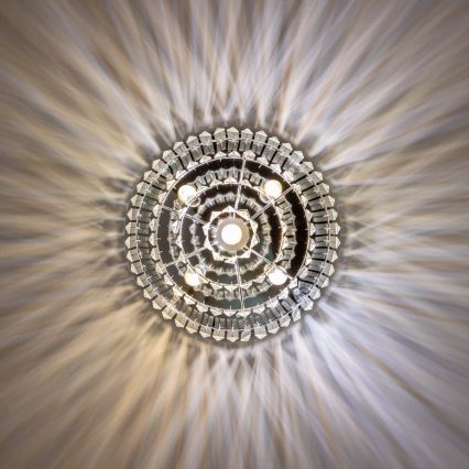 Brilagi - LED Loftlampe i krystal MOZART 5xE14/40W/230V skinnende krom