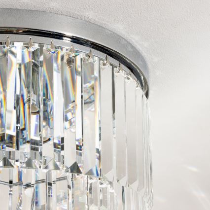 Brilagi - LED Loftlampe i krystal MOZART 5xE14/40W/230V skinnende krom