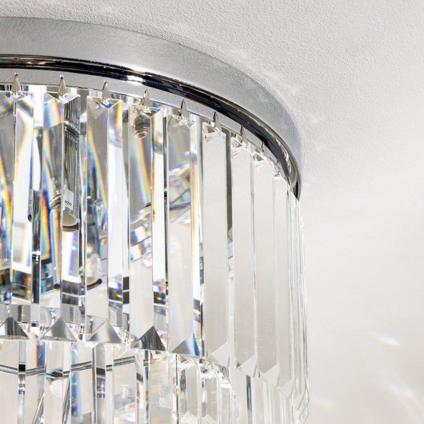 Brilagi - LED Loftlampe i krystal MOZART 5xE14/40W/230V skinnende krom