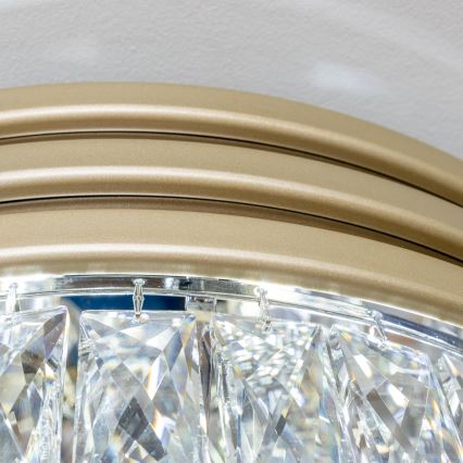 Brilagi - LED Loftlampe i krystal VELURE 5xE14/40W/230V guldfarvet