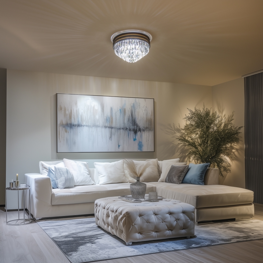 Brilagi - LED Loftlampe i krystal VELURE 5xE14/40W/230V sort