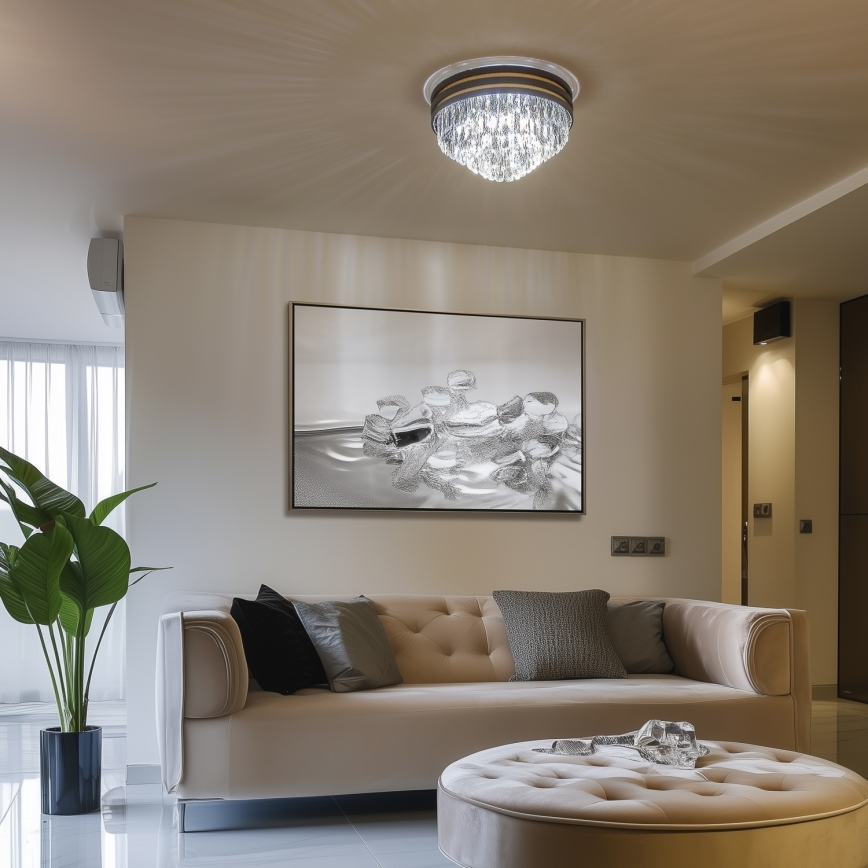 Brilagi - LED Loftlampe i krystal VELURE 5xE14/40W/230V sort