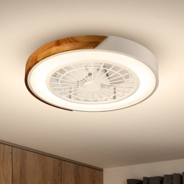 Brilagi - LED Loftlampe med ventilator dæmpbar LED/30W/230V 3000-6500K hvid/eg + fjernbetjening