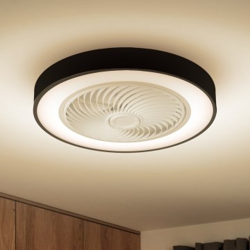 Brilagi - LED Loftlampe med ventilator dæmpbar LED/30W/230V 3000-6500K sort + fjernbetjening