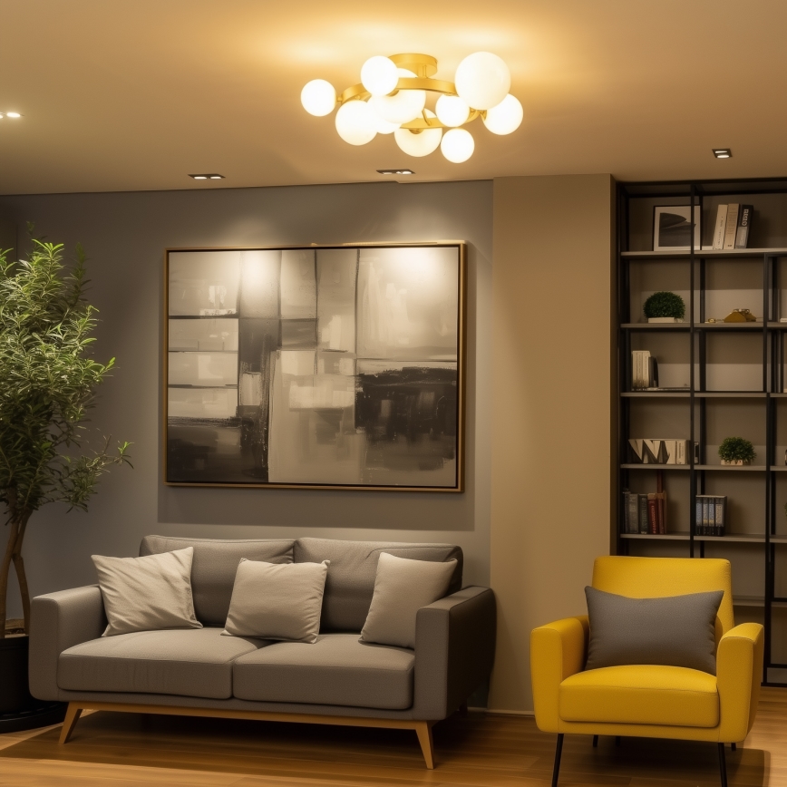 Brilagi - LED loftlampe MILLA 10xG9/3W/230V guldfarvet/hvid