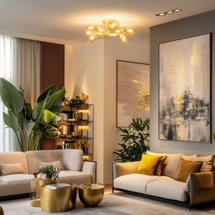 Brilagi - LED loftlampe MILLA 10xG9/3W/230V guldfarvet