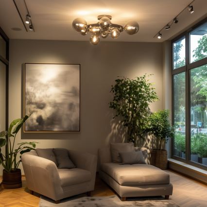 Brilagi - LED loftlampe MILLA 10xG9/3W/230V skinnende krom/røget