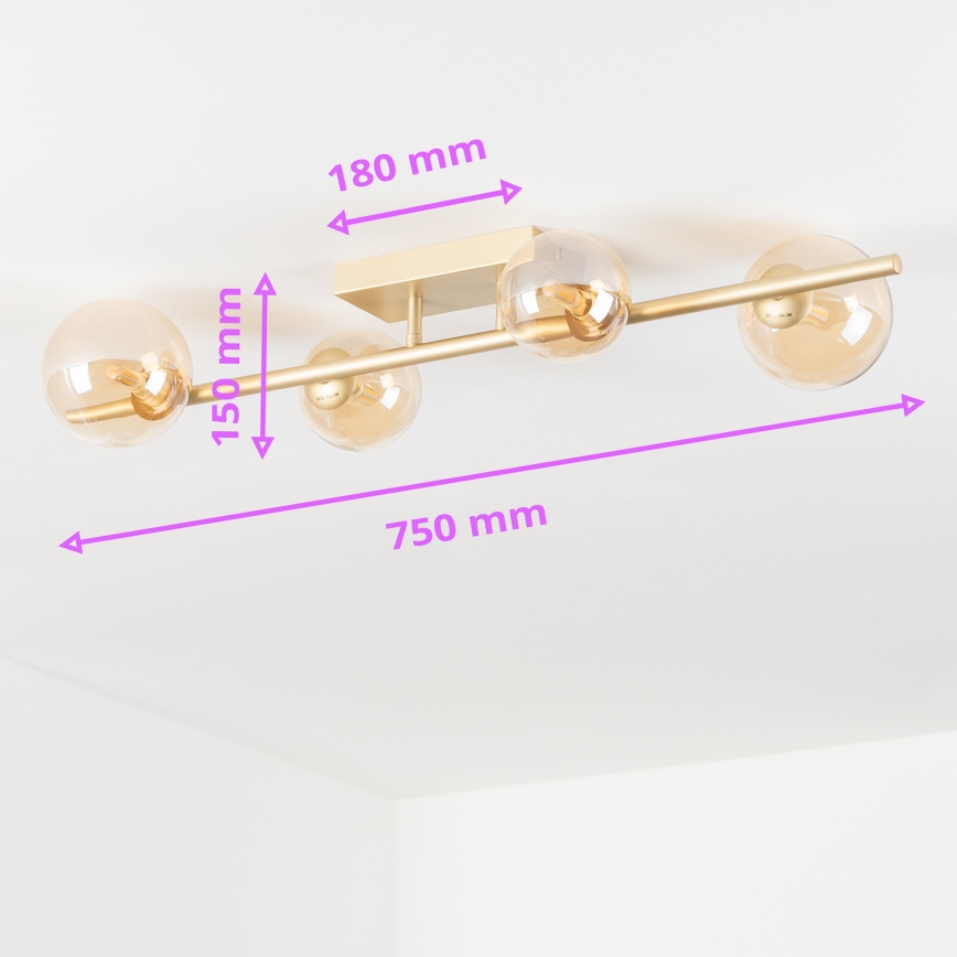 Brilagi - LED loftlampe MILLA 4xG9/3W/230V guldfarvet