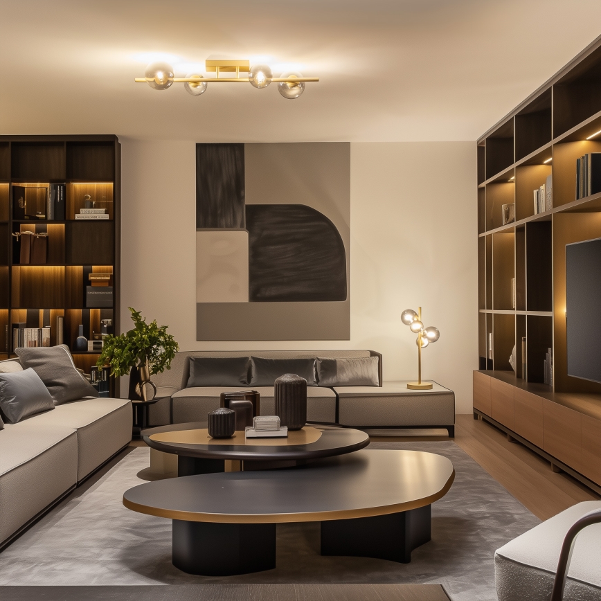 Brilagi - LED loftlampe MILLA 4xG9/3W/230V guldfarvet/røget