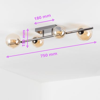 Brilagi - LED loftlampe MILLA 4xG9/3W/230V skinnende krom/guldfarvet