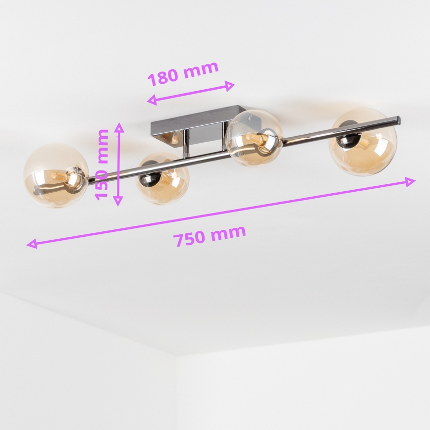 Brilagi - LED loftlampe MILLA 4xG9/3W/230V sort krom/guld