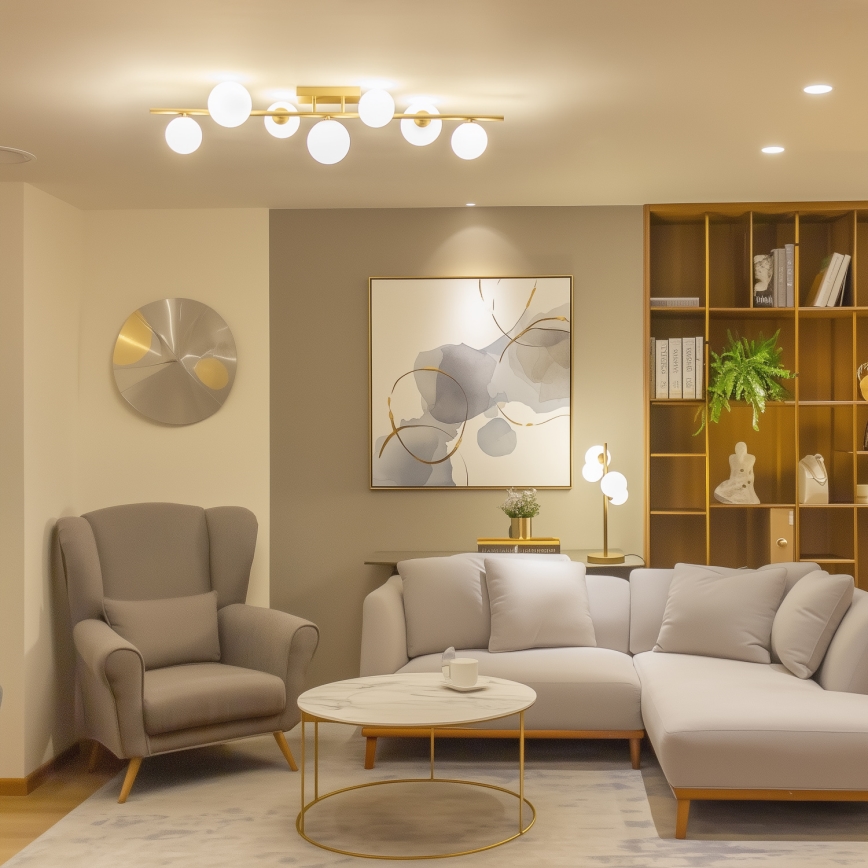 Brilagi - LED loftlampe MILLA 7xG9/3W/230V guldfarvet/hvid