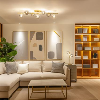 Brilagi - LED loftlampe MILLA 7xG9/3W/230V guldfarvet/røget