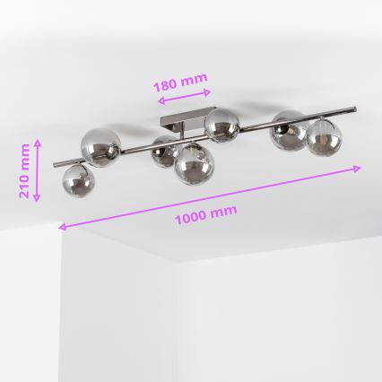 Brilagi - LED loftlampe MILLA 7xG9/3W/230V skinnende krom/røget