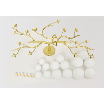 Brilagi - LED loftlampe MISTEL 15xG9/3W/230V guldfarvet/hvid