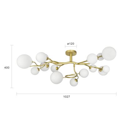 Brilagi - LED loftlampe MISTEL 15xG9/3W/230V guldfarvet/hvid