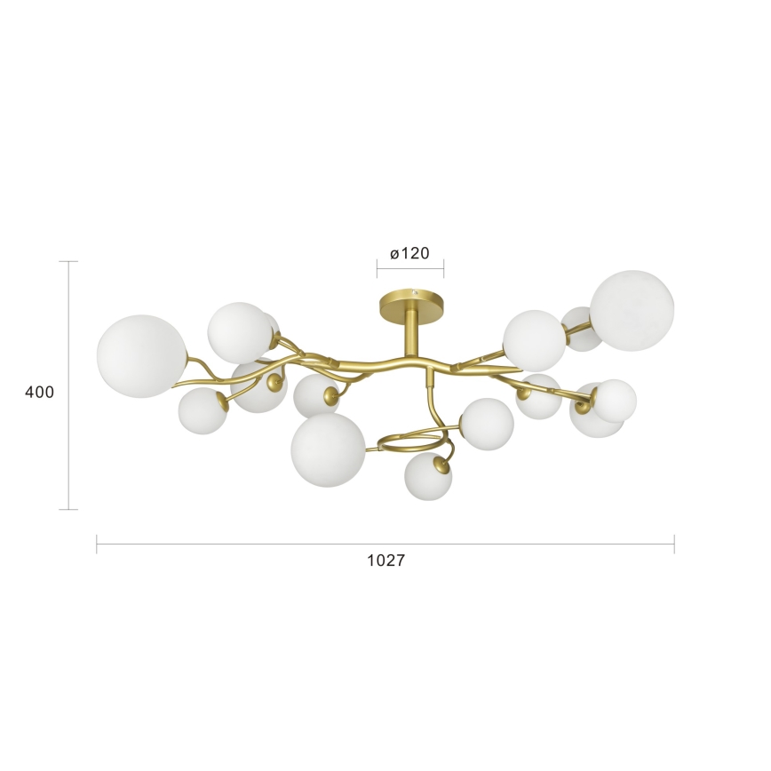 Brilagi - LED loftlampe MISTEL 15xG9/3W/230V guldfarvet/hvid