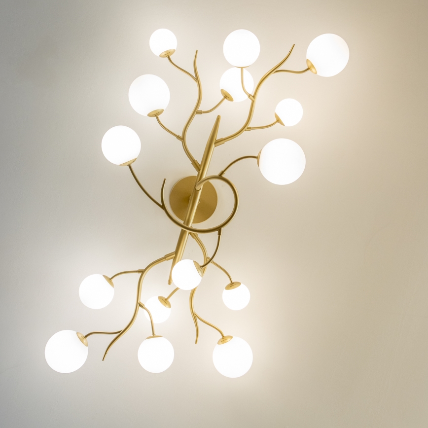 Brilagi - LED loftlampe MISTEL 15xG9/3W/230V guldfarvet/hvid