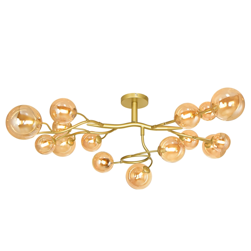 Brilagi - LED loftlampe MISTEL 15xG9/3W/230V guldfarvet