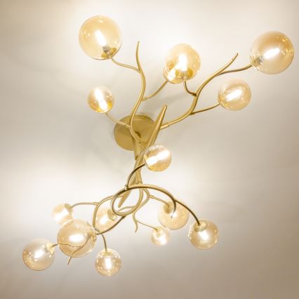 Brilagi - LED loftlampe MISTEL 15xG9/3W/230V guldfarvet