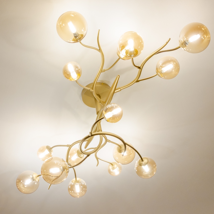 Brilagi - LED loftlampe MISTEL 15xG9/3W/230V guldfarvet