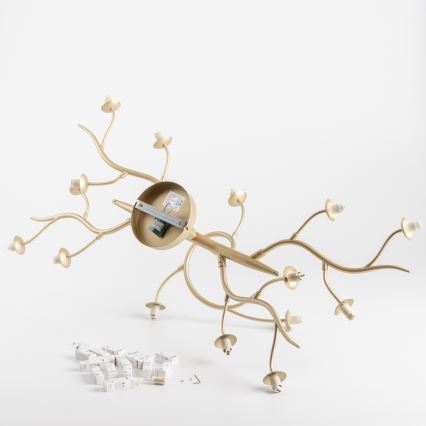 Brilagi - LED loftlampe MISTEL 15xG9/3W/230V guldfarvet