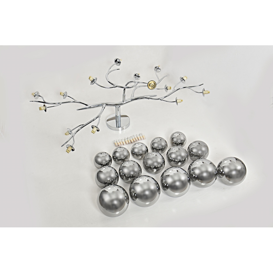 Brilagi - LED loftlampe MISTEL 15xG9/3W/230V skinnende krom/røget