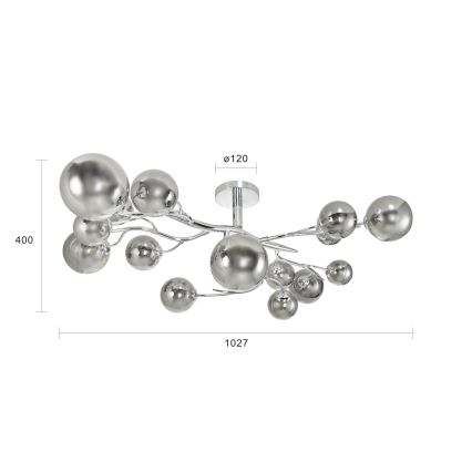 Brilagi - LED loftlampe MISTEL 15xG9/3W/230V skinnende krom/røget