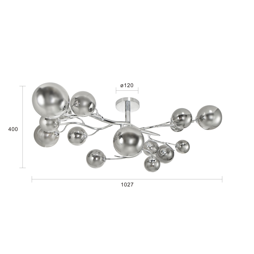 Brilagi - LED loftlampe MISTEL 15xG9/3W/230V skinnende krom/røget