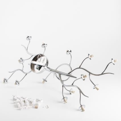 Brilagi - LED loftlampe MISTEL 15xG9/3W/230V skinnende krom/røget