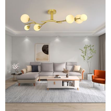 Brilagi - LED loftlampe MISTEL 6xG9/3W/230V guldfarvet/hvid