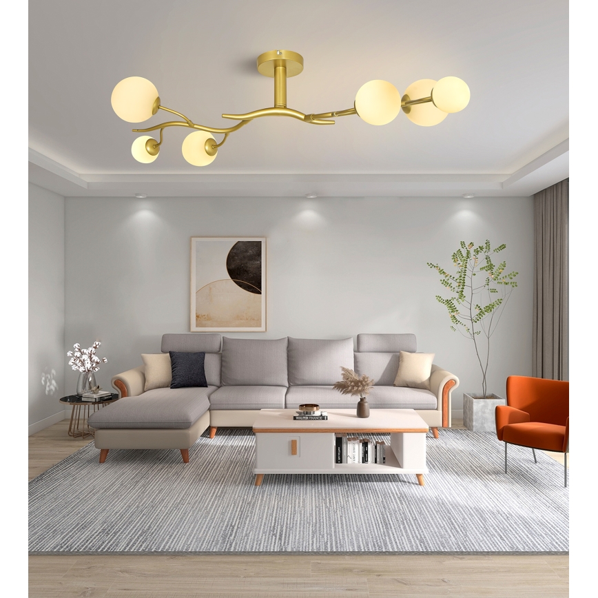 Brilagi - LED loftlampe MISTEL 6xG9/3W/230V guldfarvet/hvid