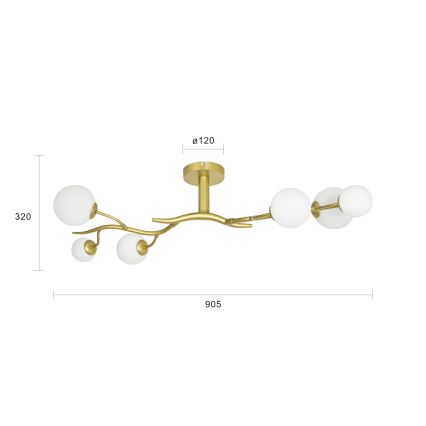 Brilagi - LED loftlampe MISTEL 6xG9/3W/230V guldfarvet/hvid