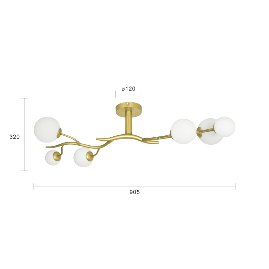 Brilagi - LED loftlampe MISTEL 6xG9/3W/230V guldfarvet/hvid